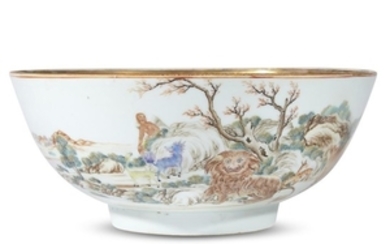 A Chinese export porcelain famille rose 'Beasts and Mythical...