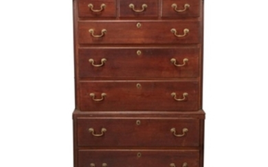 Chippendale walnut chest-on-chest Delaware Valley, late 18th century H:...