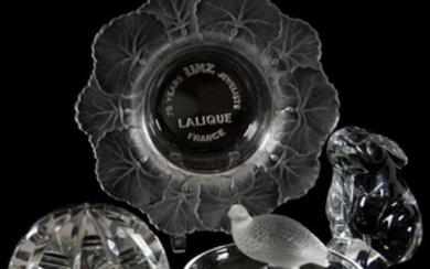 (4) Clear Art Glass Items