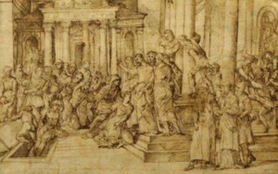 Domenico Campagnola, Italian 1500-1564- The Raising of...