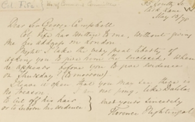 Florence Nightingale- Autograph Letter
