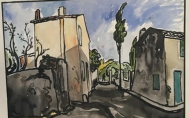 François Marius BERTHET (XIX-XX) Rue de village…