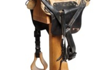Miniature Western Rawhide and Leather Saddle