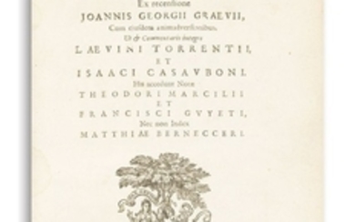 SUETONIUS - (Gaius Suetonius Tranquillus). With commentary and notes, edited by Joannes Georgius Graevius.