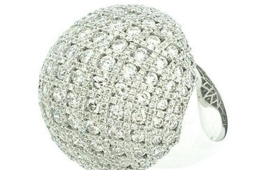8.12 ct Large Diamond Criss Cross Dome Ring in 18K