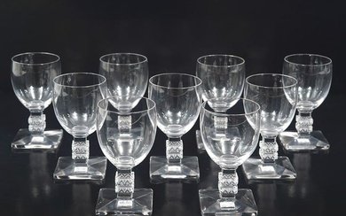 9 Lalique French Crystal "Argos" Cordial Glasses
