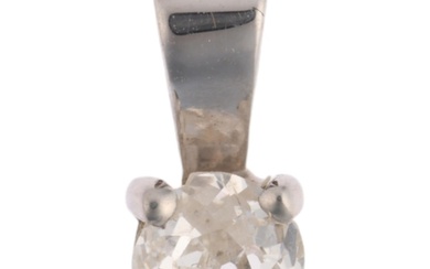 A 0.3ct solitaire diamond pendant, claw set with old-cut dia...