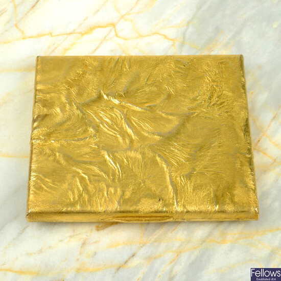 A 1960s 9ct gold textured card case.