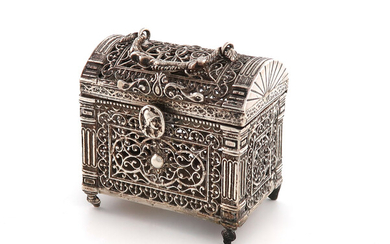 A 19th century Dutch silver marriage casket