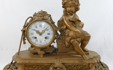 A 19th century French mantle clock by Le Roy and Fils, Paris...