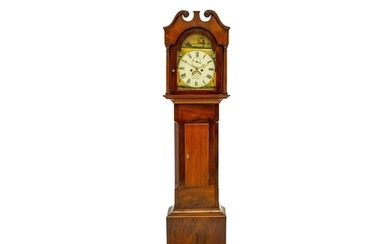 A 19th century mahogany eight-day longcase clock. The arched...