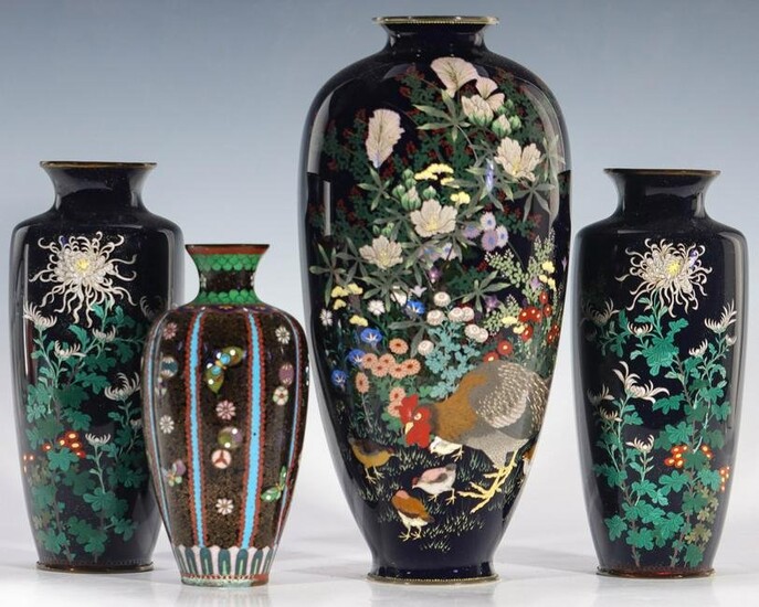 A COLLECTION OF QUALITY MEIJI PERIOD CLOISONNE ENAMELS