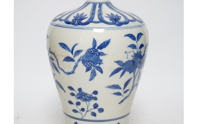 A Chinese blue and white meiping, 24cm
