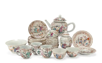 A Chinese export famille rose matched tea/coffee set Qing dynasty, 18th century...
