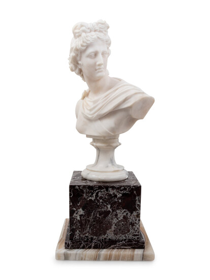 A Continental Marble Bust of Apollo Belvedere