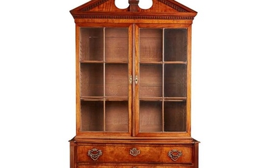 A DUTCH MAHOGANY BOOKCASE ON CHEST LATE 18TH CENTURY