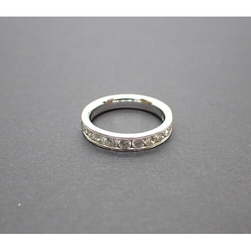 A Diamond half Eternity Ring millegrain-set brilliant-cut st...