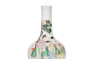 A FAMILLE ROSE 'LADIES' VASE Shen xiao shan fang mark,...