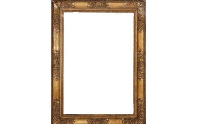 A FRENCH 18TH CENTURY CARVED AND GILDED FRAME