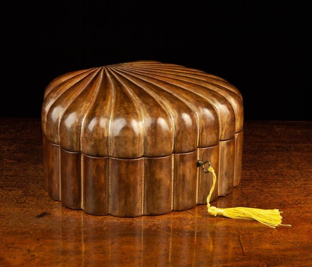 A Fine Italian Papini Leather Jewellery Casket made of solid calf's leather moulded in the form of a