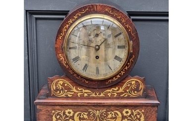 A George IV rosewood and brass inlaid drumhead fusee mantel ...