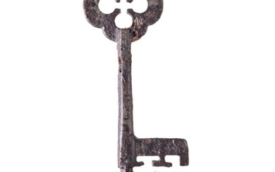 A German Gothic iron key, 14th/15th century