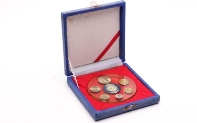 A Korean uncirculated coin set, sealed in presentation box