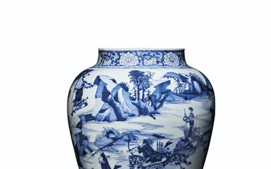 A LARGE BLUE AND WHITE BALUSTER JAR, KANGXI PERIOD (1662-1722)