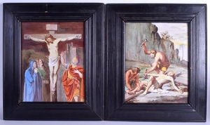 A LARGE PAIR OF 19TH CENTURY FRENCH PORCELAIN PLAQUES