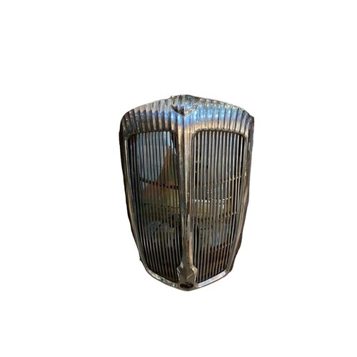 A LARGE VINTAGE CHROME RADIATOR GRILL LAMP, Fluted and pierc...