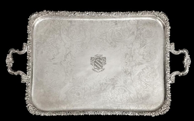 A Large English Silverplate Two-Handled Tray 29 1/2 x