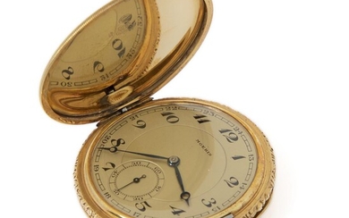 SOLD. A Moeris 14k gold hunter case pocket watch. Switzerland c. 1930. Total weight 76 g. Case diam. 48 cm. – Bruun Rasmussen Auctioneers of Fine Art
