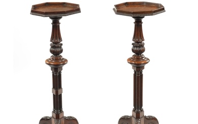 A PAIR OF LATE REGENCY ROSEWOOD WINE TABLES IN THE MÄNNER OF...