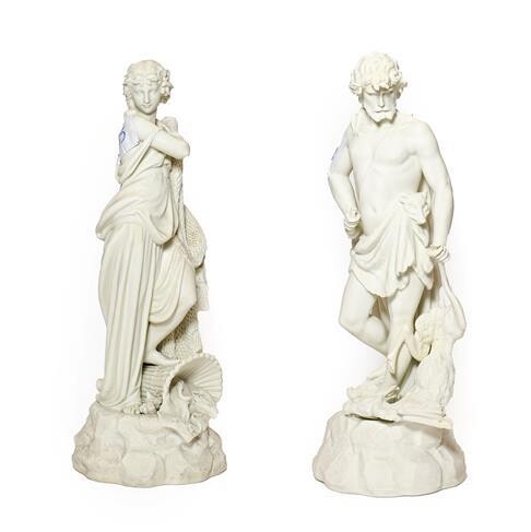A Pair of Parian Figures of LE CHASSE and LA...