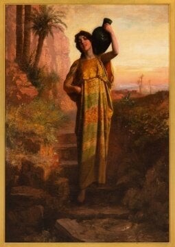A. Romes (19th Century) "Rebecca at the Well" Middle Ea