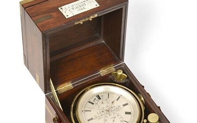 A Rosewood Two Day Marine Chronometer, signed T.J.Williams, 2 Bute...