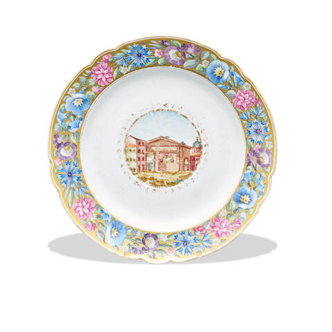 A Russian Porcelain Plate From a Cabinet service