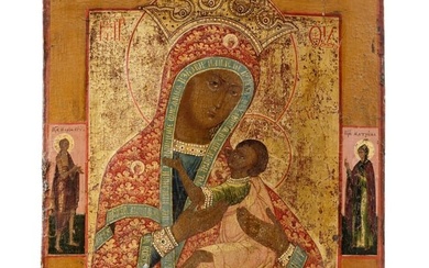A Russian icon showing the Mother of God "O Vsepyetaya Mati" (O all-hymned Mother), 1st half of the