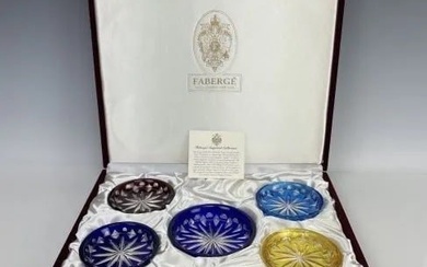A SET OF IMPERIAL FABERGE CUT CRYSTAL COASTERS