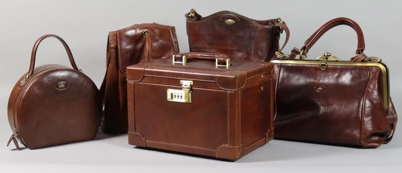 A Selection of The Bridge Brown Leather Bags, including...