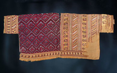 A Shirt with Sleeves, Partly in Red and Purple, Central Coast, Late Intermediate Period, 1100-1470 CE
