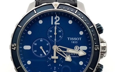 A Tissot Seastar Automatic Chronograph Gents Watch. Black leather...