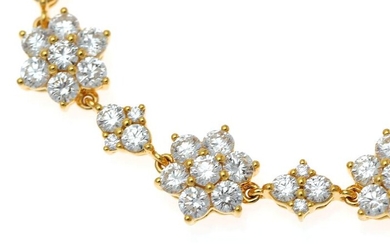 NOT SOLD. A diamond bracelet set with numerous brilliant-cut diamonds weighing a total of app. 7.20 ct., mounted in 18k gold. L. app. 17 cm. – Bruun Rasmussen Auctioneers of Fine Art