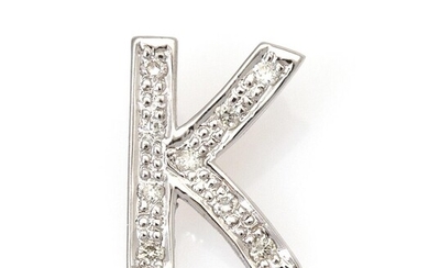 SOLD. A diamond pendant in the shape of a letter "K" set with numerous brilliant-cut diamonds, mounted in 14k white gold. – Bruun Rasmussen Auctioneers of Fine Art