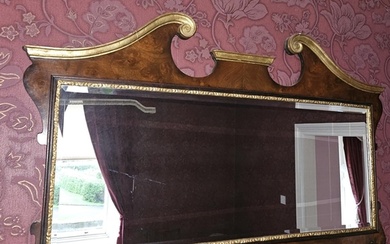 A large Empire style rectangular Mirror with bevelled glass ...