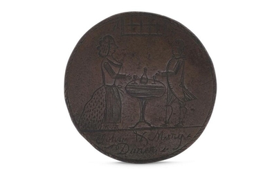A late 18th century engraved English love token, circa