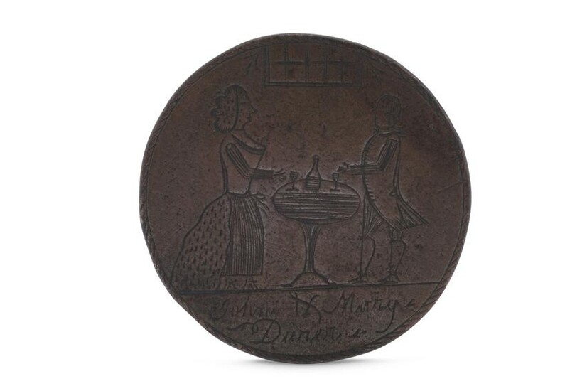 A late 18th century engraved English love token, circa