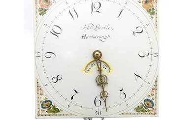 A longcase clock movement with painted dial signed John Birt...