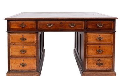 A mahogany partners desk in Regency style, early 20th centur...