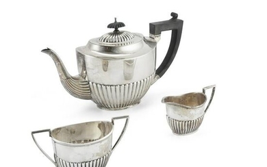 A mid 20th century composite three-piece tea service